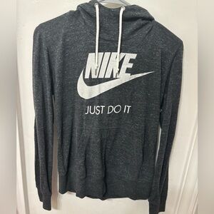 Nike Dark Gray Hoodie with White Logo